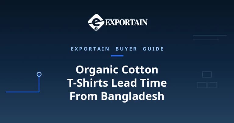 Navy title card: Organic Cotton T-Shirts Lead Time From Bangladesh, production and shipping timeline guide