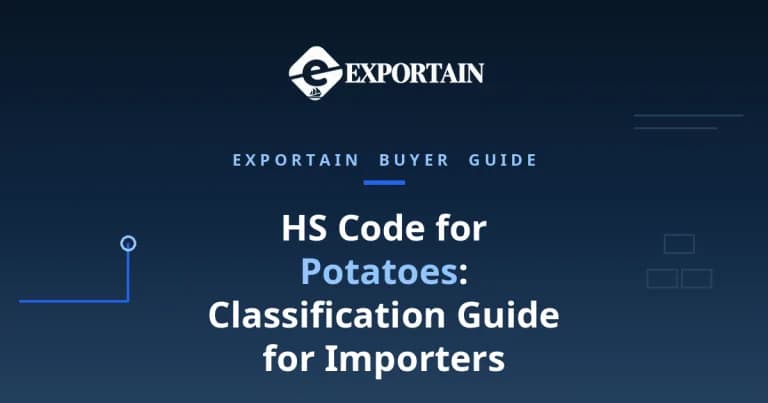 Navy title card: HS Code for Potatoes classification guide