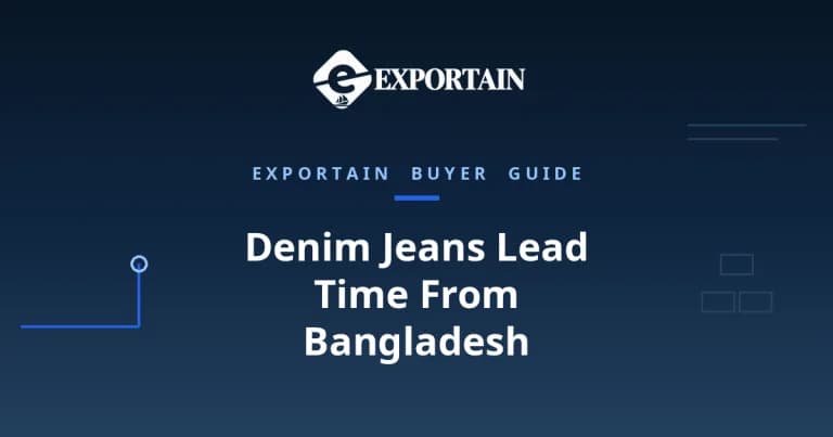 Navy title card: Denim Jeans Lead Time From Bangladesh, production and shipping timeline guide