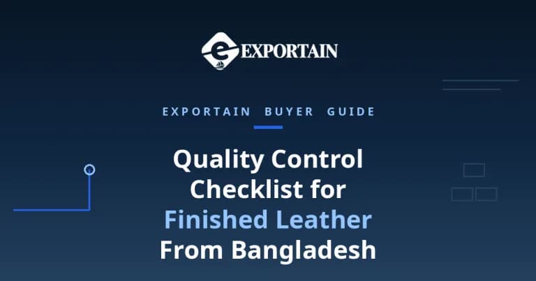 Navy title card: Quality Control Checklist for Finished Leather From Bangladesh, buyer guide