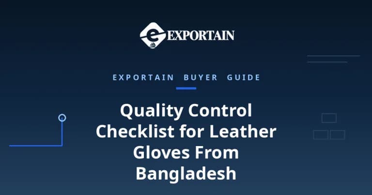 Navy title card: Quality Control Checklist for Leather Gloves From Bangladesh, buyer guide