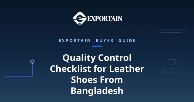 Navy title card: Quality Control Checklist for Leather Shoes From Bangladesh, buyer guide