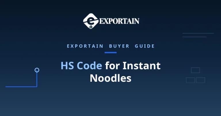 Navy title card: HS Code for Instant Noodles classification guide
