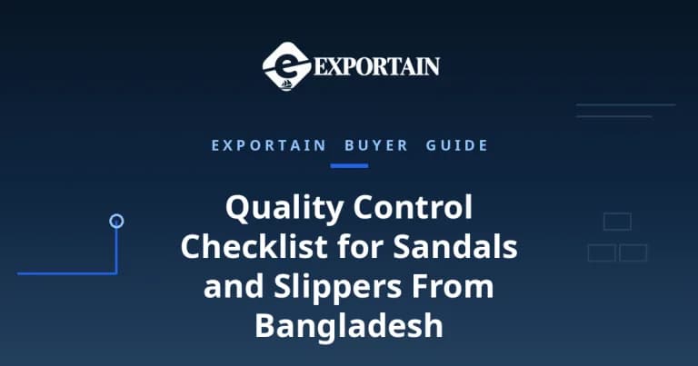 Navy title card: Quality Control Checklist for Sandals and Slippers From Bangladesh, buyer guide