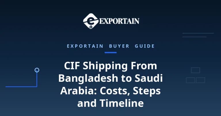 CIF Shipping From Bangladesh to Saudi Arabia – container ship being loaded by gantry cranes at Chittagong port at golden hour