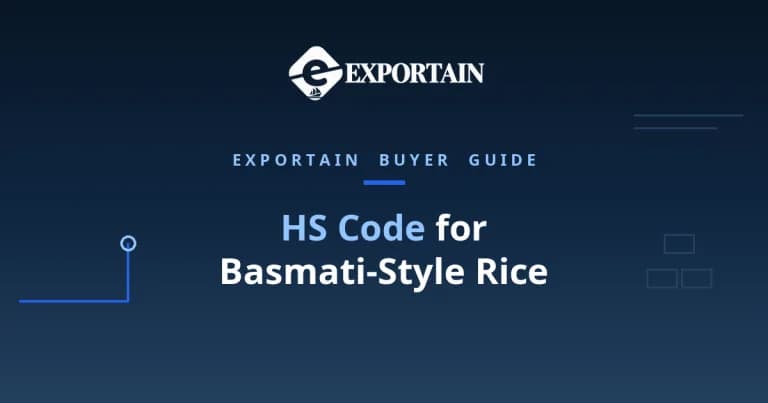 HS Code for Basmati-Style Rice – basmati-style rice prepared for export in a clean