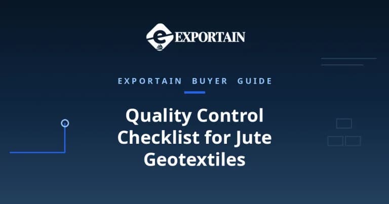 Jute geotextiles prepared for export in a clean, modern Bangladeshi production and packing facility
