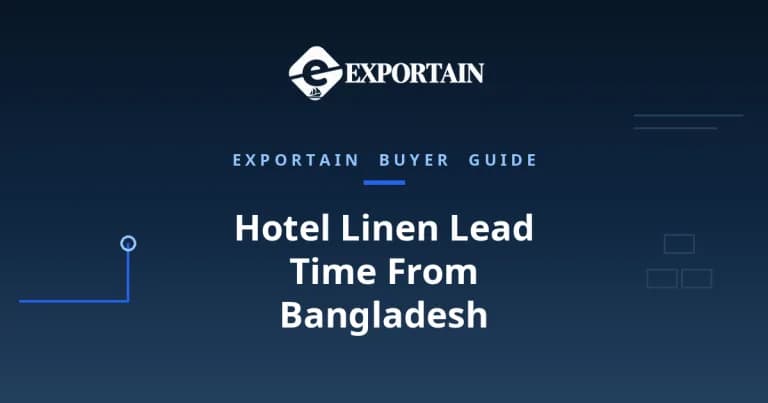 Navy title card: Hotel Linen Lead Time From Bangladesh, production and shipping timeline