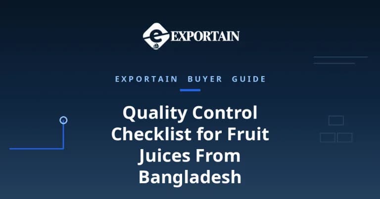Navy title card: Quality Control Checklist for Fruit Juices From Bangladesh