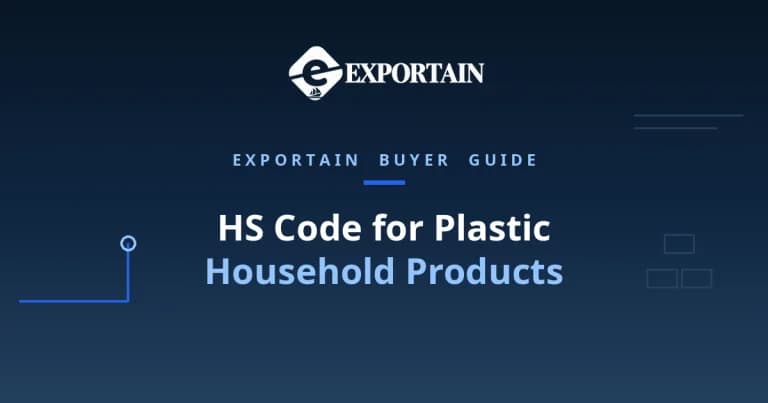 Navy title card: HS Code for Plastic Household Products classification guide