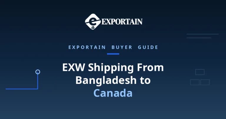 Navy title card: EXW Shipping From Bangladesh to Canada