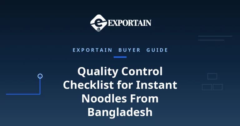 Navy title card: Quality Control Checklist for Instant Noodles From Bangladesh