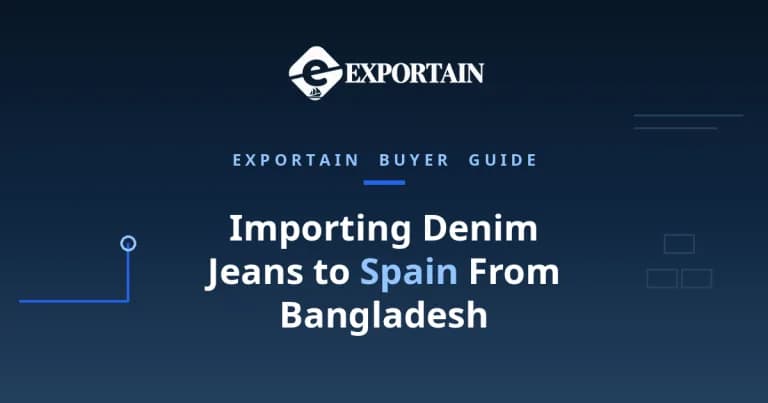 Navy title card: Importing Denim Jeans to Spain From Bangladesh