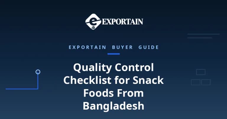 Navy title card: Quality Control Checklist for Snack Foods From Bangladesh