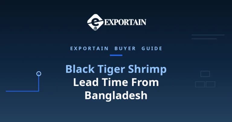 Navy title card: Black Tiger Shrimp Lead Time From Bangladesh, production and shipping timeline