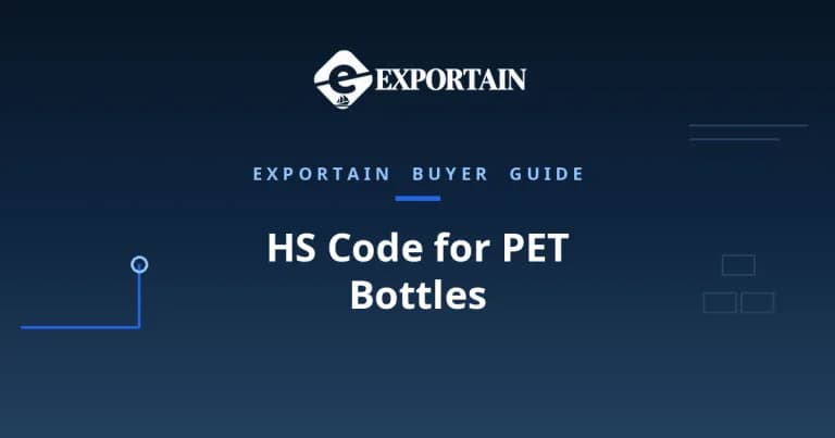 Navy title card: HS Code for PET Bottles classification guide for importers
