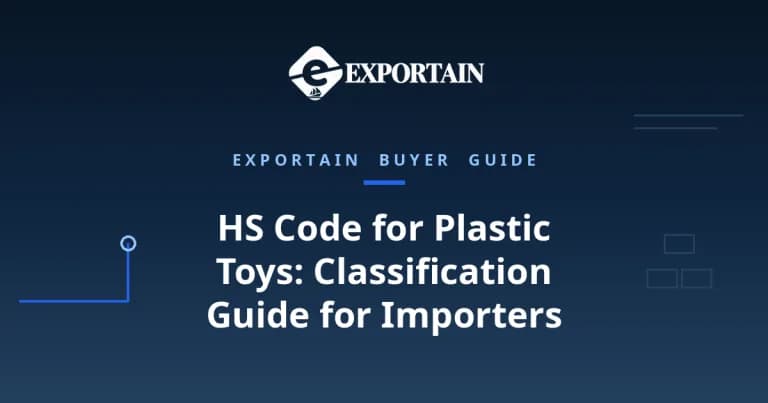 Navy title card: HS Code for Plastic Toys classification guide