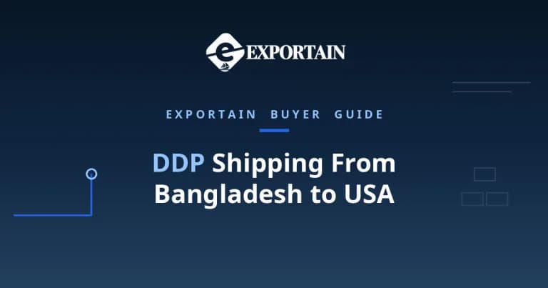 Navy title card: DDP Shipping From Bangladesh to USA