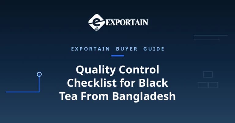 Navy title card: Quality Control Checklist for Black Tea From Bangladesh