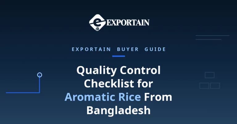 Navy title card: Quality Control Checklist for Aromatic Rice From Bangladesh