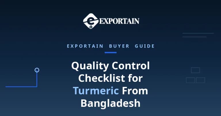 Navy title card: Quality Control Checklist for Turmeric From Bangladesh