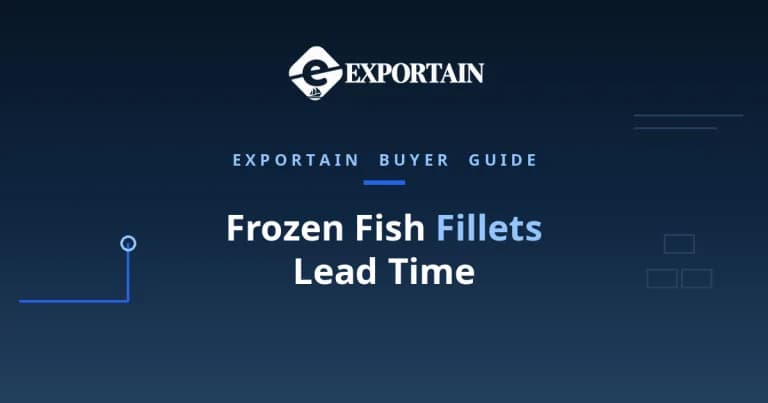 Navy title card: Frozen Fish Fillets Lead Time From Bangladesh, fillet production timeline