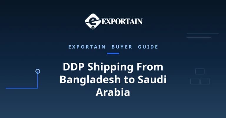 Navy title card: DDP Shipping From Bangladesh to Saudi Arabia