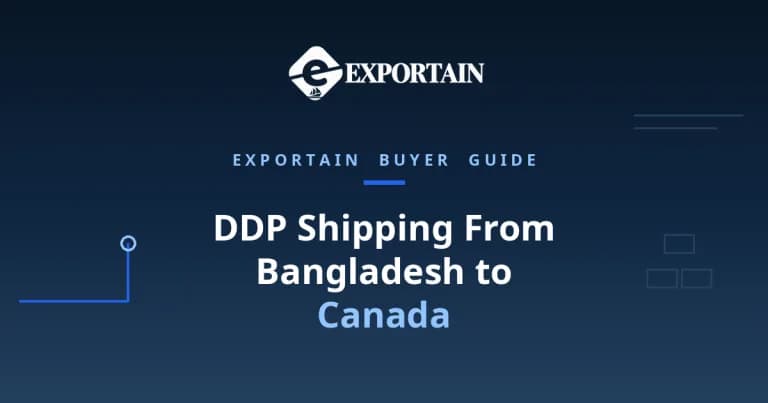 Navy title card: DDP Shipping From Bangladesh to Canada