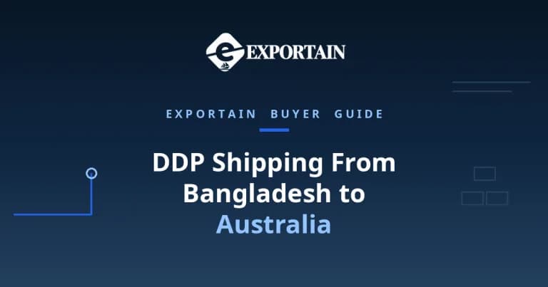 Navy title card: DDP Shipping From Bangladesh to Australia
