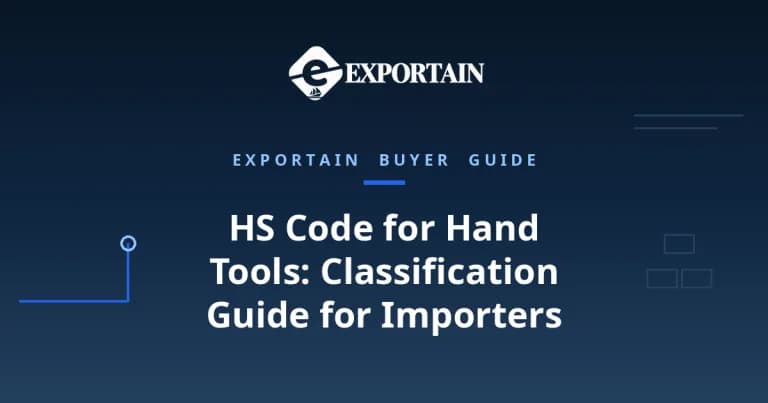 Navy title card: HS Code for Hand Tools classification guide