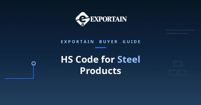 Navy title card: HS Code for Steel Products classification guide