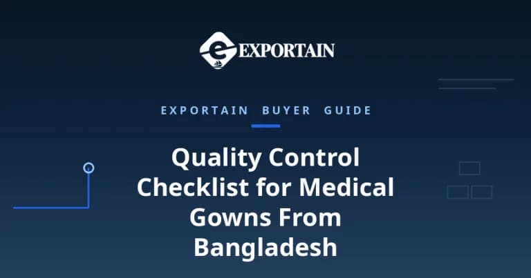 Navy title card: Quality Control Checklist for Medical Gowns From Bangladesh