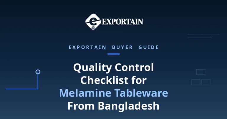 Navy title card: Quality Control Checklist for Melamine Tableware From Bangladesh