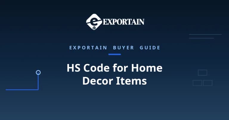 Navy title card: HS Code for Home Decor Items classification guide