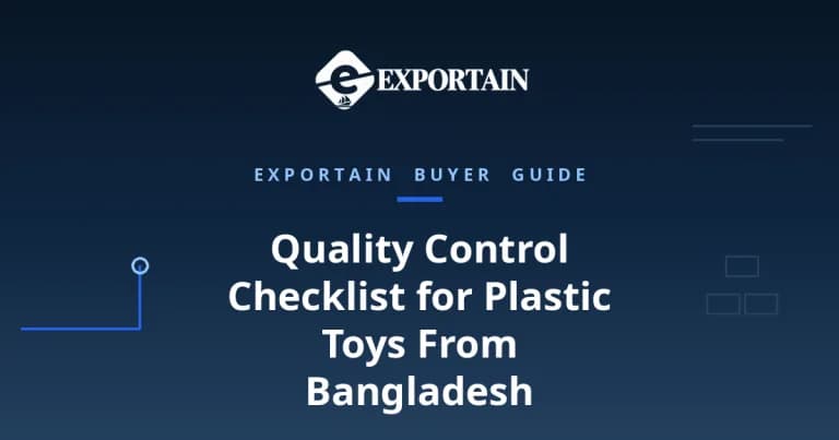 Navy title card: Quality Control Checklist for Plastic Toys From Bangladesh