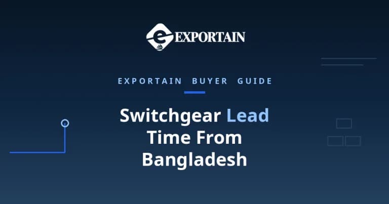 Navy title card: Switchgear Lead Time From Bangladesh, production and shipping timeline