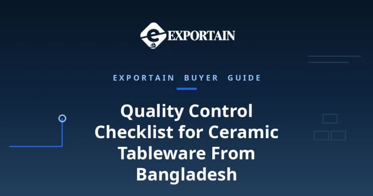 Navy title card: Quality Control Checklist for Ceramic Tableware From Bangladesh