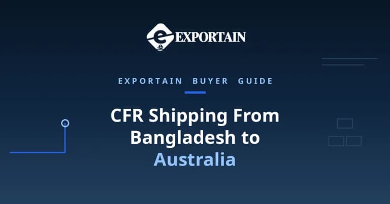 Navy title card: CFR Shipping From Bangladesh to Australia, Sydney arrival guide