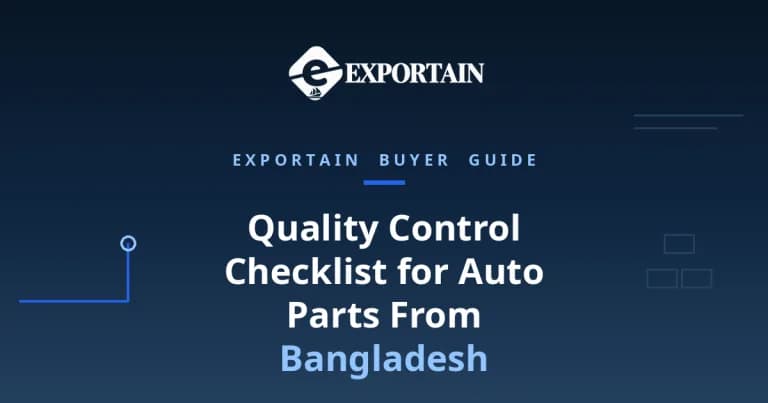 Navy title card: Quality Control Checklist for Auto Parts From Bangladesh