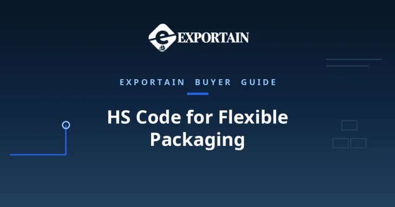 Navy title card: HS Code for Flexible Packaging, 3920 vs 3923 guide