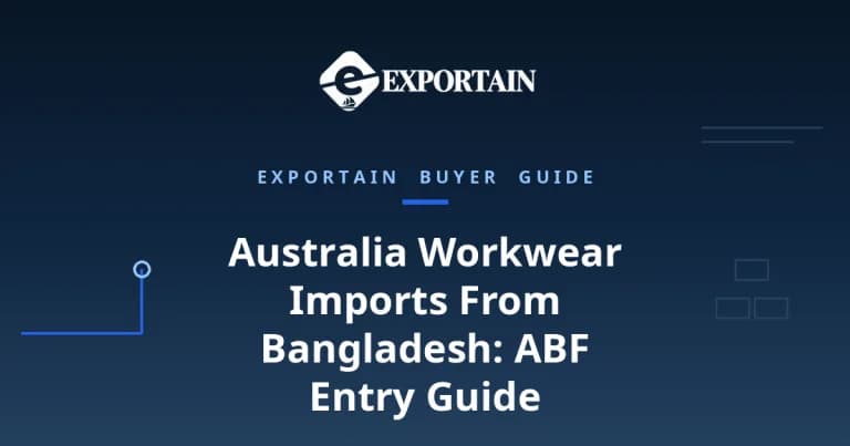 Navy title card: Australia Workwear Imports From Bangladesh