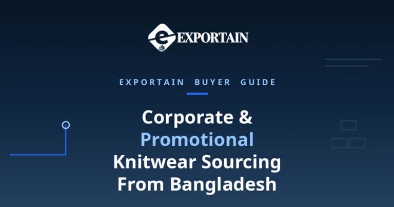 Navy title card: Corporate and promotional knitwear sourcing from Bangladesh