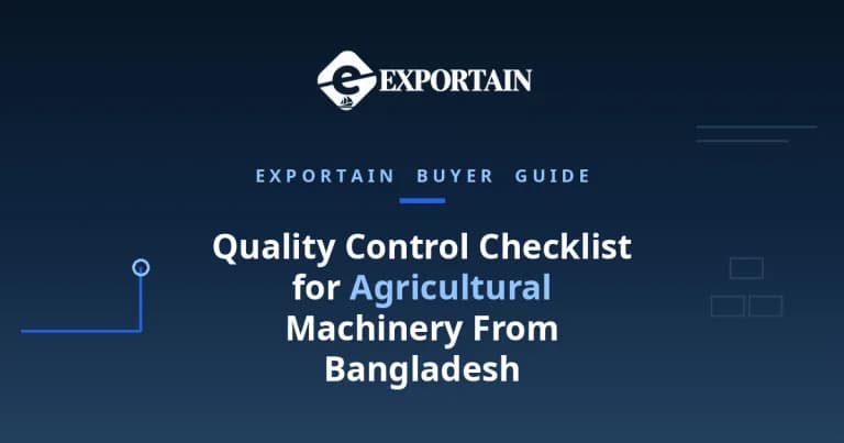 Navy title card: Quality Control Checklist for Agricultural Machinery From Bangladesh