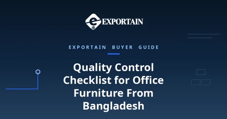 Navy title card: Quality Control Checklist for Office Furniture From Bangladesh