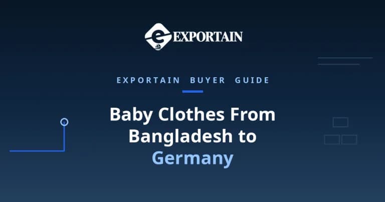 Navy title card: Baby Clothes From Bangladesh to Germany