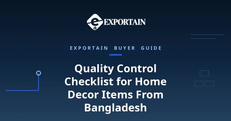 Navy title card: Quality Control Checklist for Home Decor Items From Bangladesh