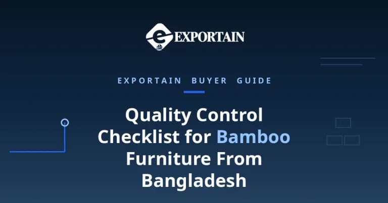 Navy title card: Quality Control Checklist for Bamboo Furniture From Bangladesh