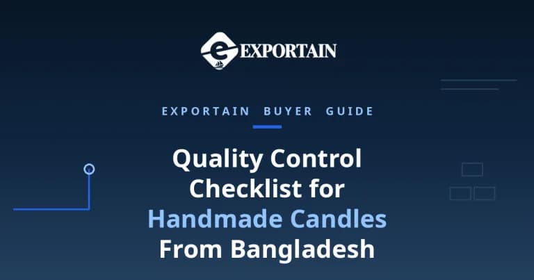 Navy title card: Quality Control Checklist for Handmade Candles From Bangladesh