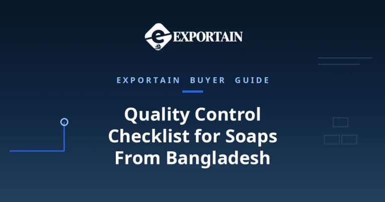 Navy title card: Quality Control Checklist for Soaps From Bangladesh