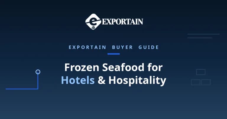 Navy title card: Frozen Seafood for Hotels and Hospitality